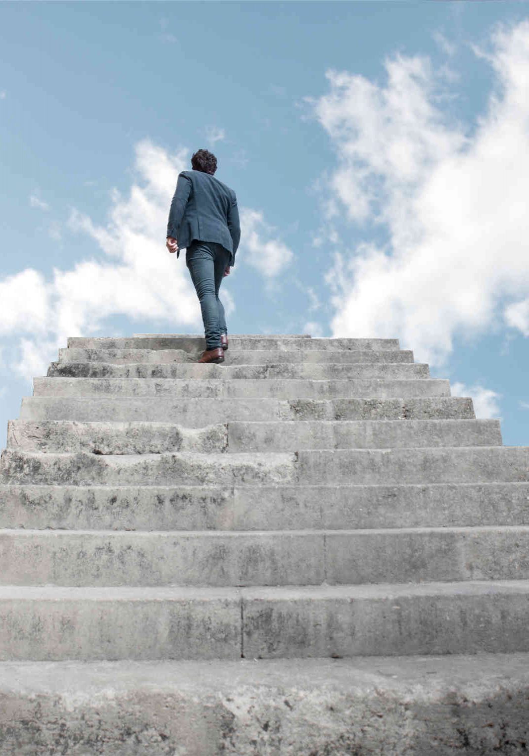 man facing to a challenge